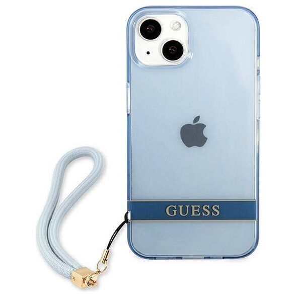 Case IPHONE 13 MINI Guess Hardcase Translucent Stap (GUHCP13SHTSGSB) blue 3666339040673