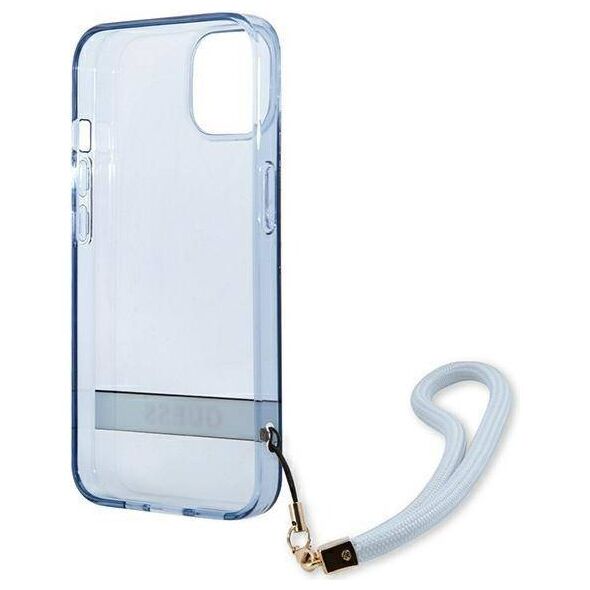 Case IPHONE 13 MINI Guess Hardcase Translucent Stap (GUHCP13SHTSGSB) blue 3666339040673