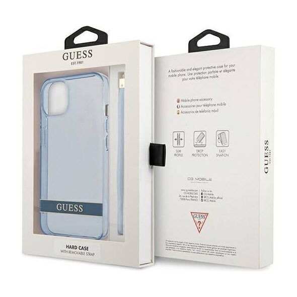 Case IPHONE 13 MINI Guess Hardcase Translucent Stap (GUHCP13SHTSGSB) blue 3666339040673
