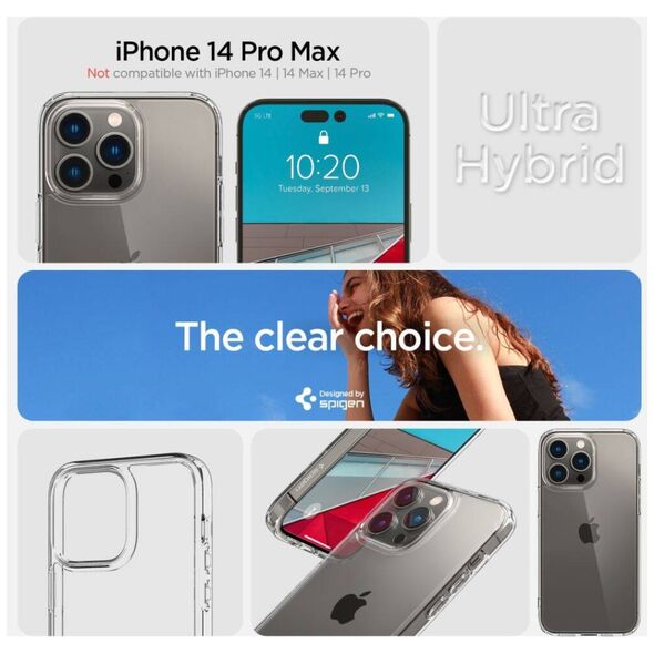 Case IPHONE 14 PRO MAX Spigen Ultra Hybrid Crystal transparent 8809811863475