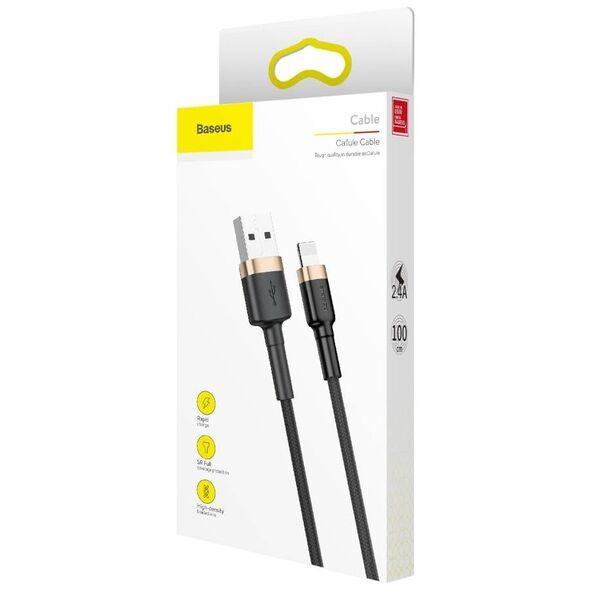 Baseus Cafule Cable USB Lightning 2.4A 1m (Gold+Black) 6953156274990