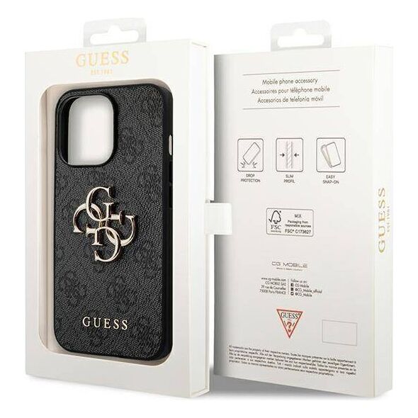 Original Case IPHONE 14 PRO Guess Hardcase 4G Big Metal Logo gray 3666339066260