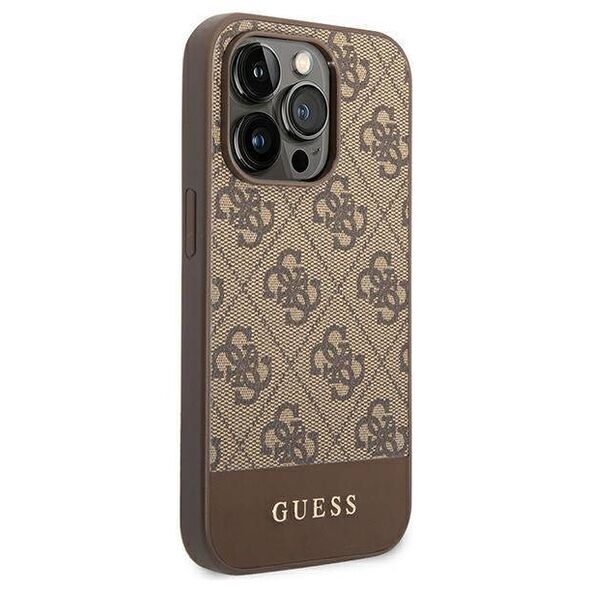 Original Case IPHONE 14 PRO Guess Hard Case 4G Stripe Collection brown 3666339088521