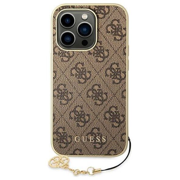 Original Case IPHONE 14 PRO Guess Hardcase 4G Charms Collection brown 3666339094171
