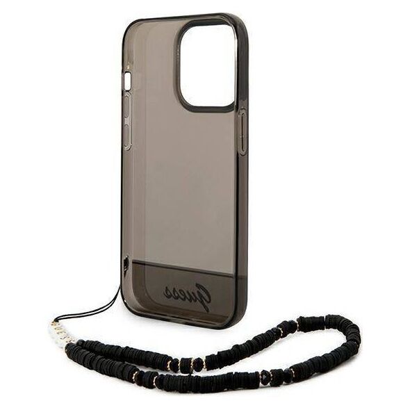 Case IPHONE 14 PRO Guess Hardcase Translucent Stap Pearl black 3666339064181