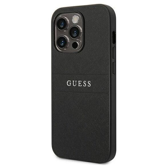 Original Case IPHONE 14 PRO Guess Saffiano Strap black 3666339088606