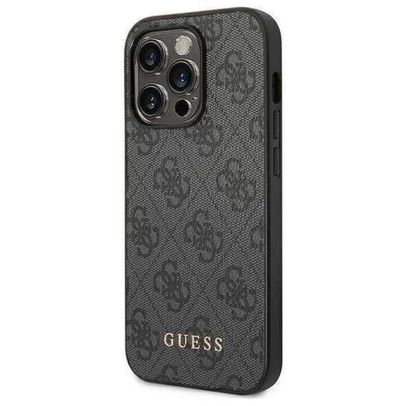 Original Case IPHONE 14 PRO MAX Guess Hard Case 4G Metal Gold Logo gray 3666339094065