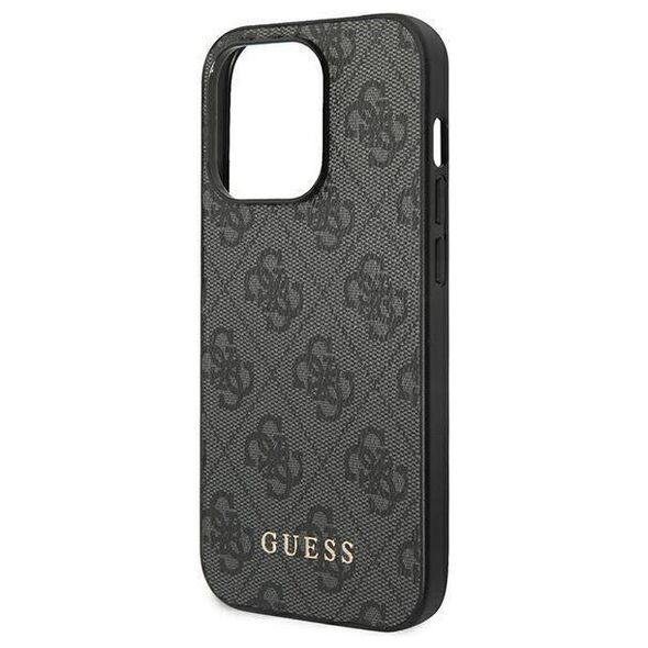 Original Case IPHONE 14 PRO MAX Guess Hard Case 4G Metal Gold Logo gray 3666339094065