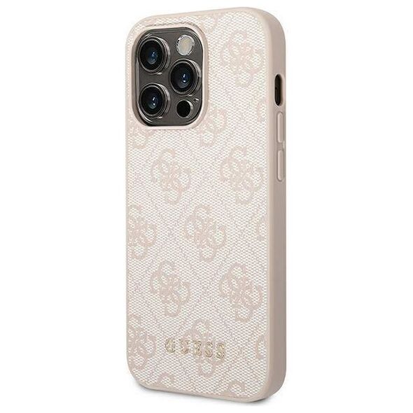 Original Case IPHONE 14 PRO MAX Guess Hard Case 4G Metal Gold Logo pink 3666339094140