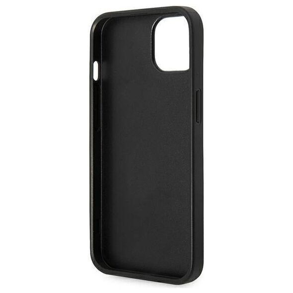 Original Case IPHONE 14 PLUS Karl Lagerfeld Hardcase Saffiano Karl`s Head Patch silver 3666339077082