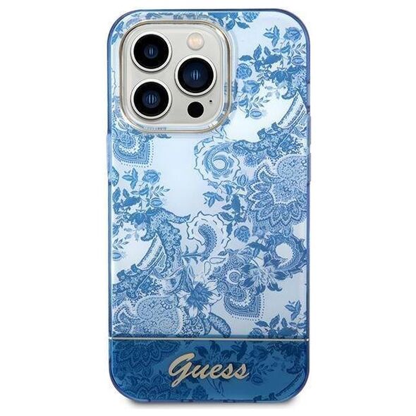 Original Case IPHONE 14 PRO Guess Hardcase Porcelain Collection blue 3666339064341