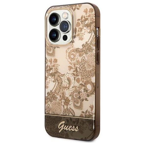 Original Case IPHONE 14 PRO Guess Hardcase Porcelain Collection gold 3666339090685