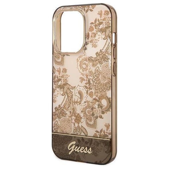Original Case IPHONE 14 PRO Guess Hardcase Porcelain Collection gold 3666339090685