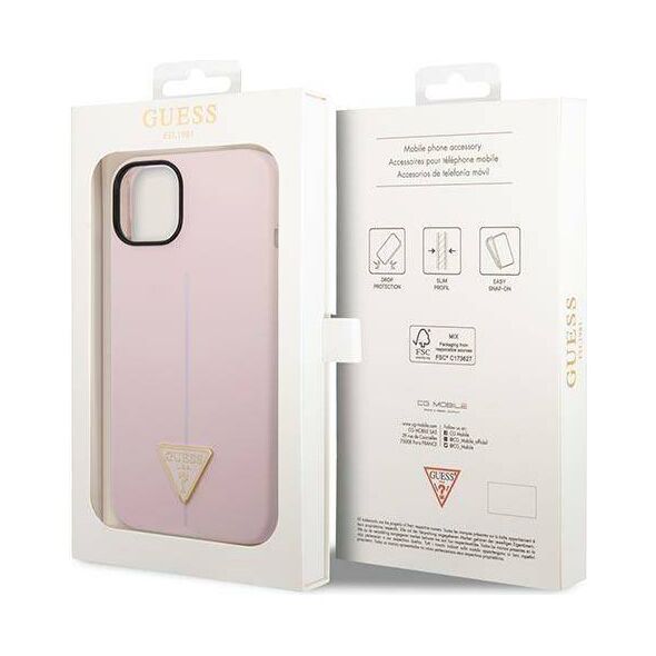 Case IPHONE 14 PLUS Guess Hardcase Silicone Triangle purple 3666339065973