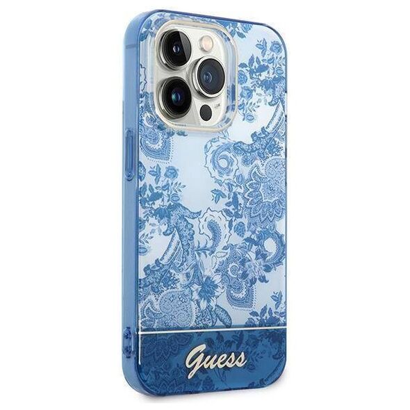 Original Case IPHONE 14 PRO MAX Guess Hardcase Porcelain Collection blue 3666339064358