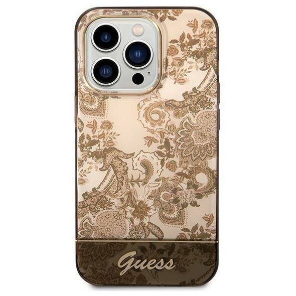 Original Case IPHONE 14 PRO MAX Guess Hardcase Porcelain Collection gold 3666339090692