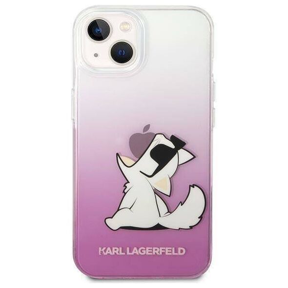Original Case IPHONE 14 PLUS Karl Lagerfeld Hardcase Choupette Fun pink 3666339086534