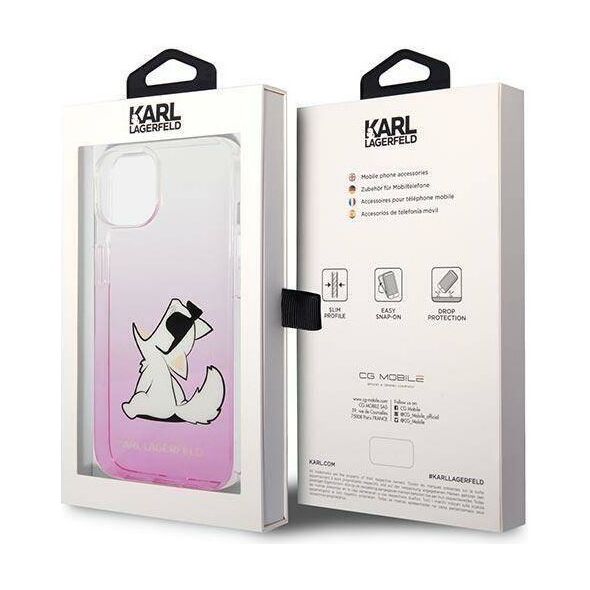 Original Case IPHONE 14 PLUS Karl Lagerfeld Hardcase Choupette Fun pink 3666339086534