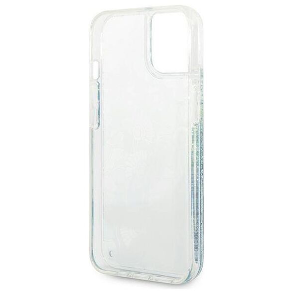 Case IPHONE 14 Guess Hardcase Flower Liquid Glitter green 3666339088422