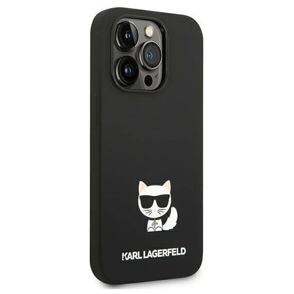 Original Case IPHONE 14 PRO MAX Karl Lagerfeld Hardcase Silicone Choupette Body black 3666339076580