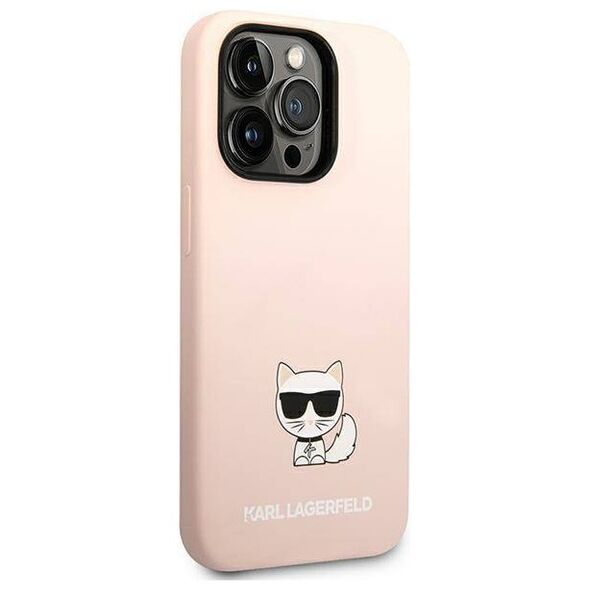 Original Case IPHONE 14 PRO MAX Karl Lagerfeld Hardcase Silicone Choupette Body light pink 3666339076665