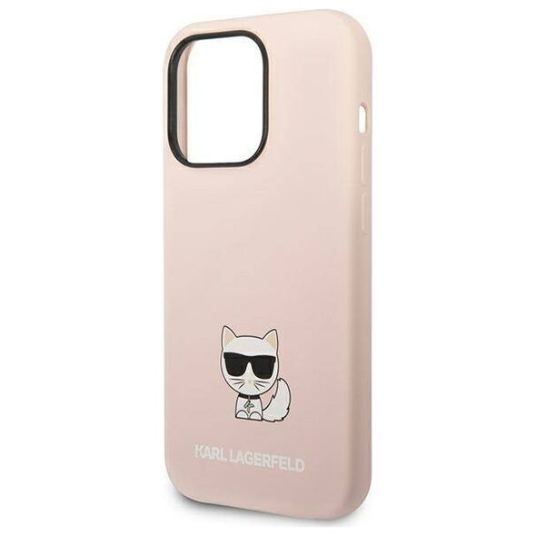 Original Case IPHONE 14 PRO MAX Karl Lagerfeld Hardcase Silicone Choupette Body light pink 3666339076665