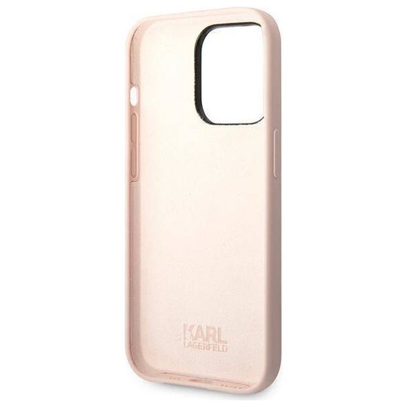 Original Case IPHONE 14 PRO MAX Karl Lagerfeld Hardcase Silicone Choupette Body light pink 3666339076665