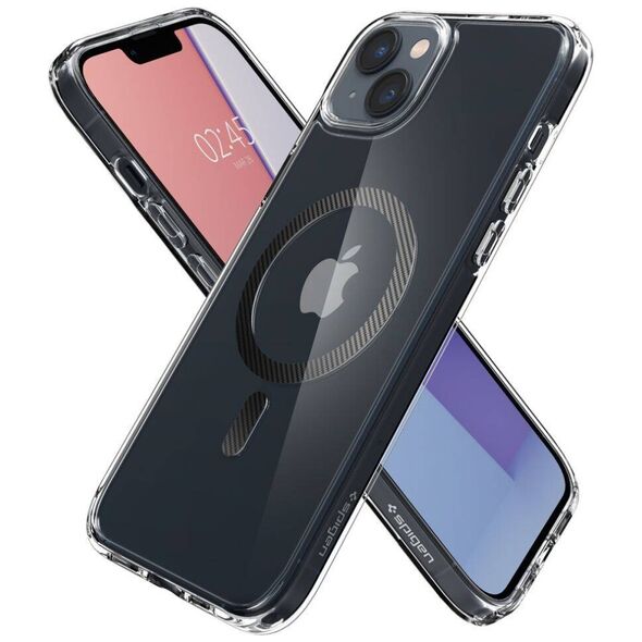 Case IPHONE 14 PLUS Spigen Ultra Hybrid Mag MagSafe Carbon Fibre transparent 8809811864175