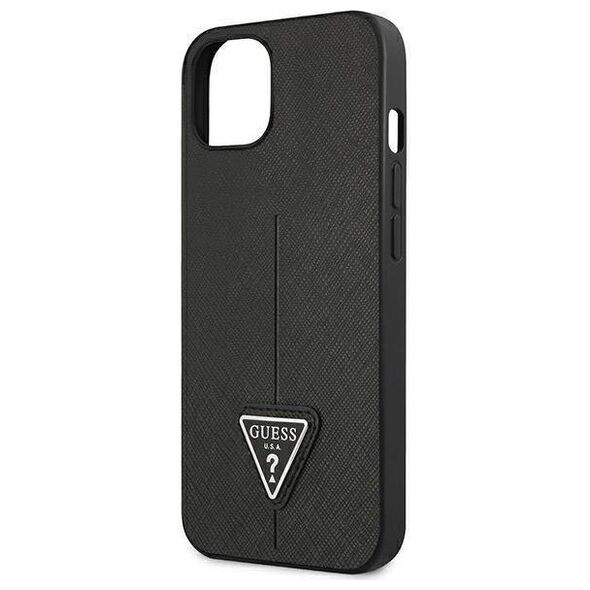 Original Case IPHONE 13 MINI Guess Hardcase Saffianotriangle Logo black 3666339040277