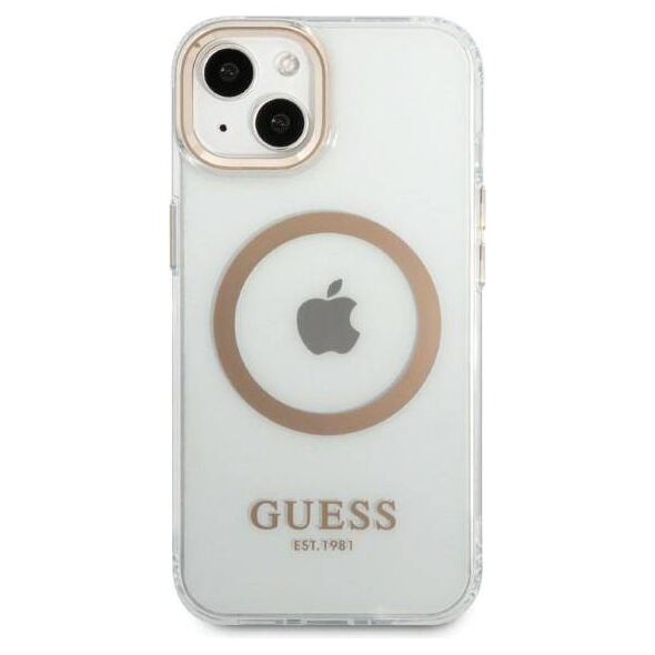 Original Case IPHONE 13 Guess Hard Case Metal Outline Magsafe pink 3666339057145
