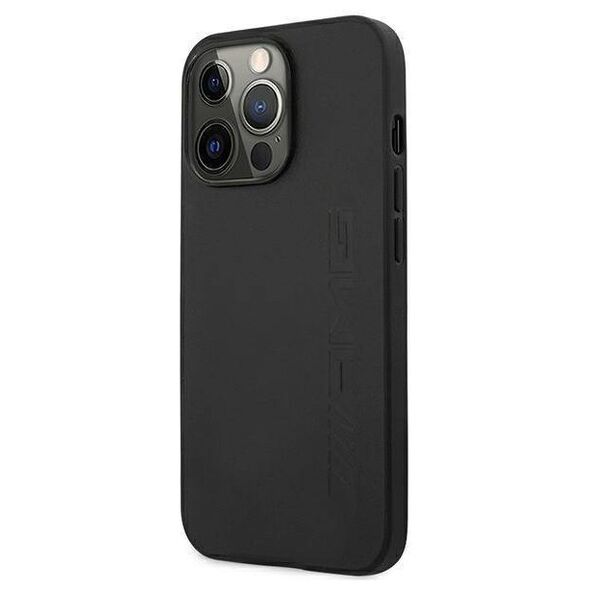 Case IPHONE 14 PRO Mercedes AMG Hardcase Leather Hot Stamped (AMHCP14LDOLBK) black 3666339071325