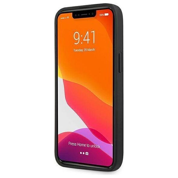Case IPHONE 14 PRO Mercedes AMG Hardcase Leather Debossed Lines (AMHCP14LGSEBK) black 3666339071400