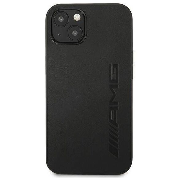 Case IPHONE 14 Mercedes AMG Hardcase Leather Hot Stamped (AMHCP14SDOLBK) black 3666339071301