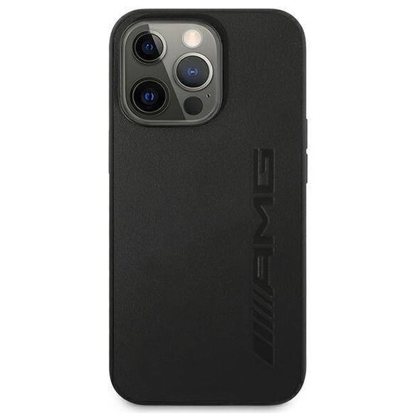 Case IPHONE 14 PRO MAX Mercedes AMG Hardcase Leather Hot Stamped (AMHCP14XDOLBK) black 3666339071332