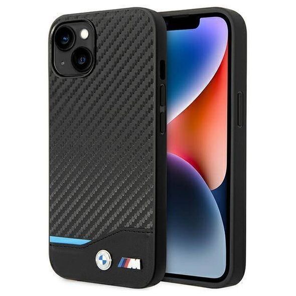 Original Case IPHONE 14 PLUS BMW Leather Carbon (BMHCP14M22NBCK) black 3666339067175