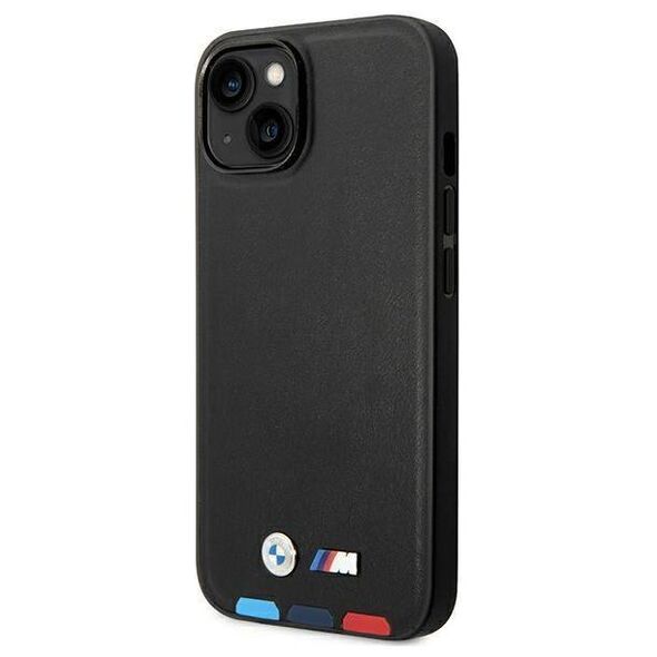 Original Case IPHONE 14 PLUS BMW Leather Stamp Tricolor (BMHCP14M22PTDK) black 3666339066819