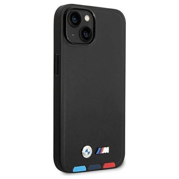 Original Case IPHONE 14 PLUS BMW Leather Stamp Tricolor (BMHCP14M22PTDK) black 3666339066819
