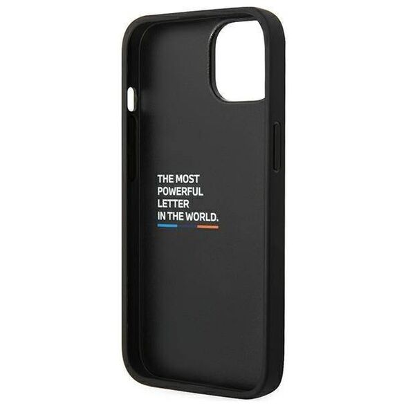 Original Case IPHONE 14 PLUS BMW Leather Stamp Tricolor (BMHCP14M22PTDK) black 3666339066819