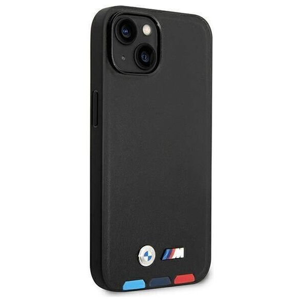 Original Case IPHONE 14 PLUS BMW Leather Stamp Tricolor MagSafe (BMHMP14M22PTDK) black 3666339089313