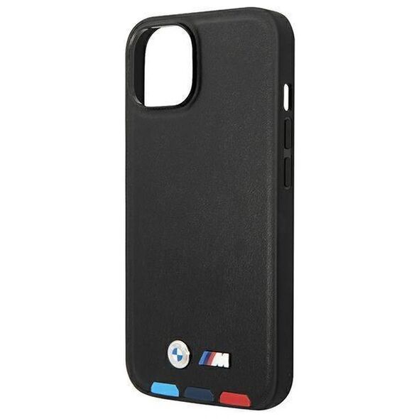 Original Case IPHONE 14 PLUS BMW Leather Stamp Tricolor MagSafe (BMHMP14M22PTDK) black 3666339089313