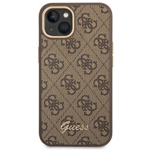 Original Case IPHONE 14 PLUS Guess Hard Case 4G Vintage Gold Logo (GUHCP14MHG4SHW) brown 3666339065256