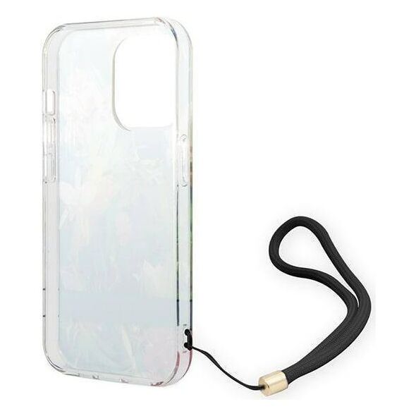 Original Case IPHONE 14 PRO Guess Hardcase Flower Strap (GUOHCP14LHFLSB) blue 3666339093976