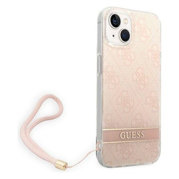 Original Case IPHONE 14 PLUS Guess Hardcase 4G Print Strap (GUOHCP14MH4STP) pink 3666339093884