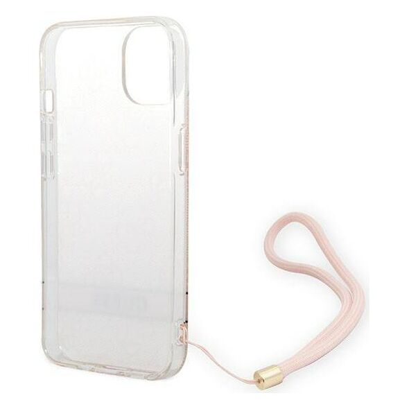 Original Case IPHONE 14 PLUS Guess Hardcase 4G Print Strap (GUOHCP14MH4STP) pink 3666339093884