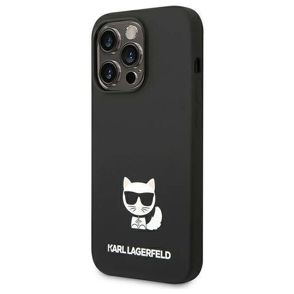 Original Case IPHONE 14 PRO Karl Lagerfeld Hardcase Silicone Choupette Body (KLHCP14LSLCTBK) black 3666339076573