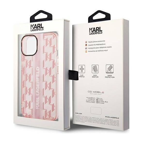 Original Case IPHONE 14 PLUS Karl Lagerfeld Hardcase Mono Vertical Stripe (KLHCP14MHKLSPCP) pink 3666339085292