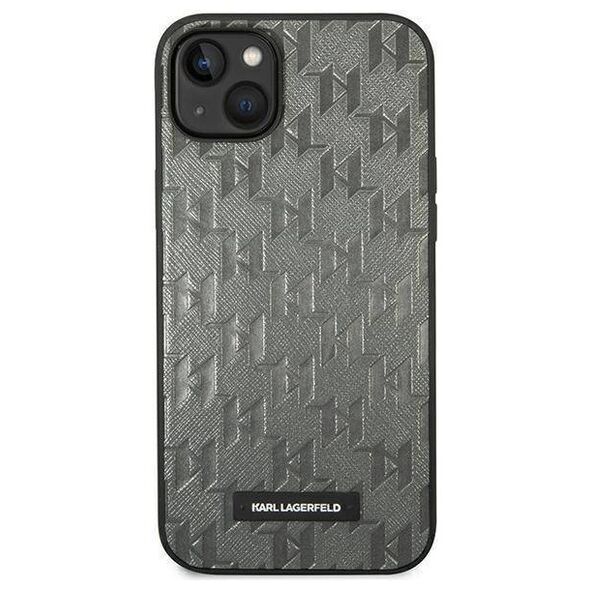 Original Case IPHONE 14 PLUS Karl Lagerfeld Hardcase Saffiano Mono Metal Logo (KLHCP14MSAKLHPG) gray 3666339085094