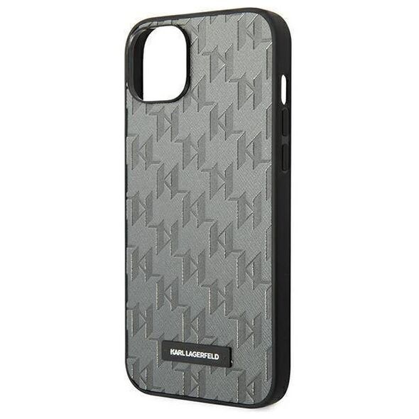 Original Case IPHONE 14 PLUS Karl Lagerfeld Hardcase Saffiano Mono Metal Logo (KLHCP14MSAKLHPG) gray 3666339085094