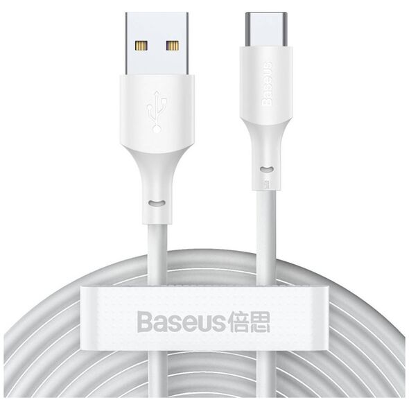 Baseus Simple Wisdom Data Cable Kit USB to Type-C 5A (2PCS/Set）1.5m White 6953156230309