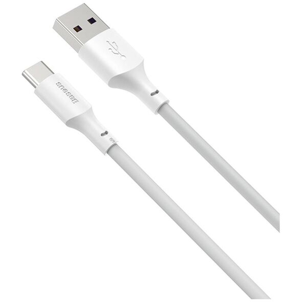 Baseus Simple Wisdom Data Cable Kit USB to Type-C 5A (2PCS/Set）1.5m White 6953156230309